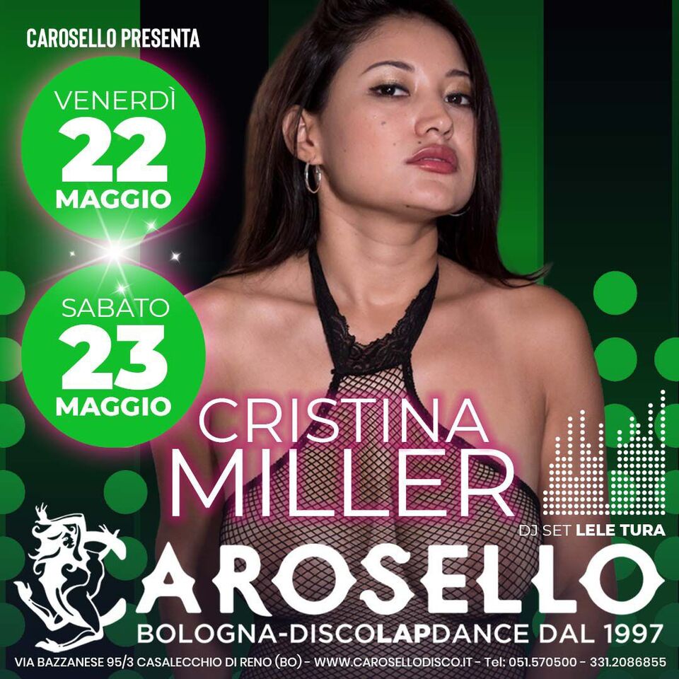 Carosello di Bologna.<br />Weekend 22 e 23 maggio 2026 con ospiti Lady Blue, Cristina Miller e Jolie Innocenti.