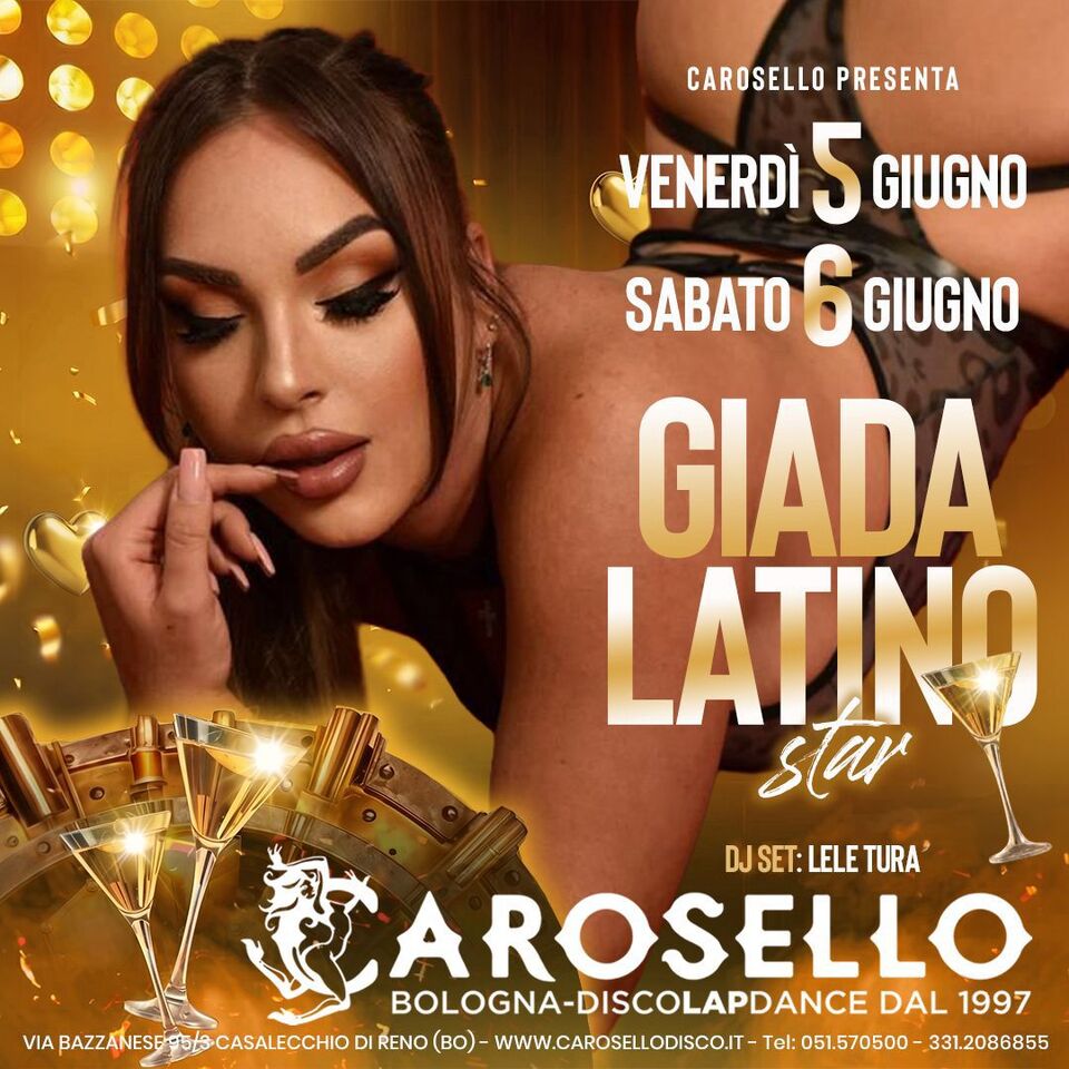 Carosello Bologna, weekend 5 e 6 giugno 2026 con Giada Latino, Susanna Bella e Monica Johanson