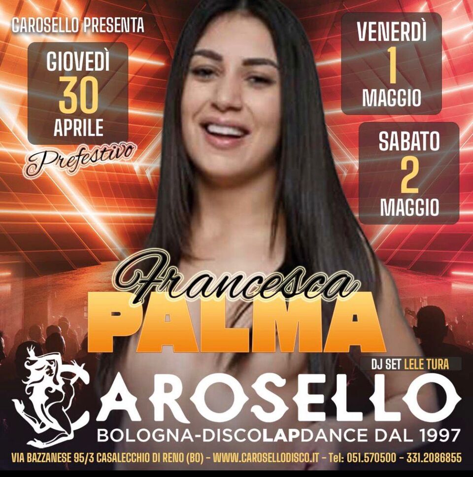 Weekend lungo dal 30 aprile al 2 maggio con Francesca Palma, Isabella Angelina e Adriana Russo (solo 1 e 2 maggio).